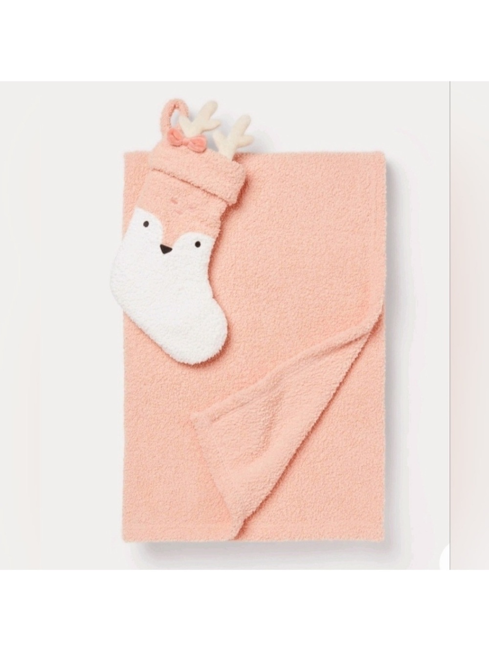 NWT Cozy Pink Teddy Bear blanket with stocking